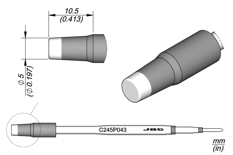 C245P043 - Bevel catridge Ø 5